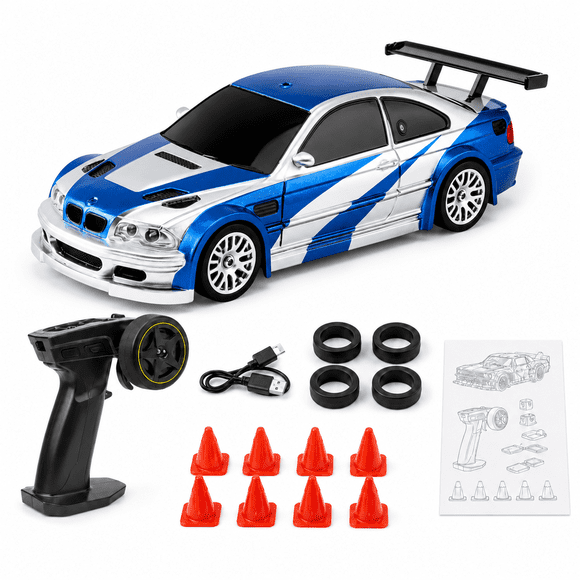 Tigozz Upgraded Gyro 1/43 RC Drifting Car, 4WD High Speed 2.4G RTR Mini Racing Vehicle Gift for Kids
