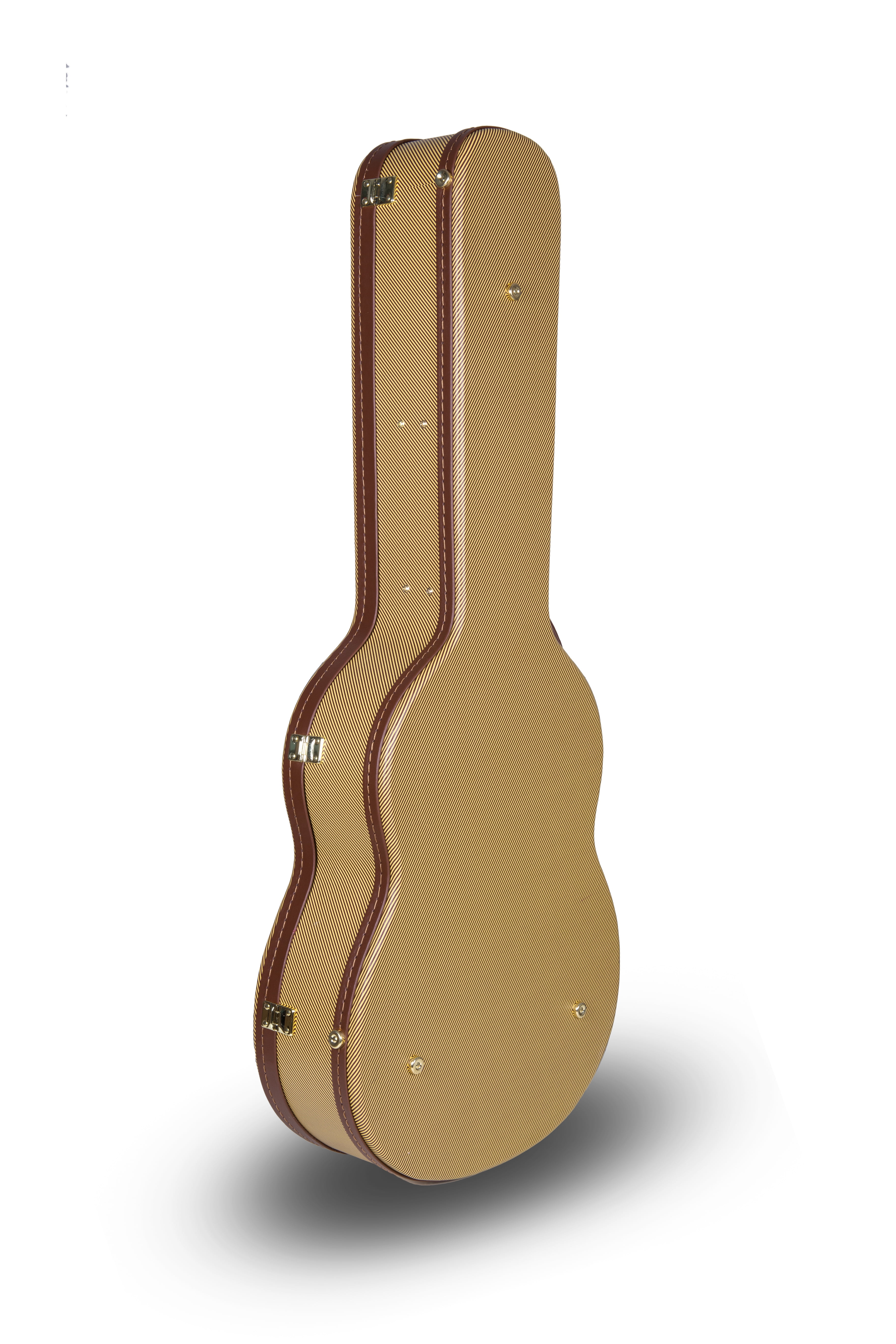 Crossrock Hard-Shell Wooden Case-Fits 4/4 Classical Nylon String Acoustic Guitars-Stainless Steel Latches, Sponge Lining, Metal Feet, Storage Space-Vinyl Tweed