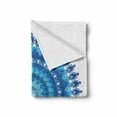 thumbnail image 2 of Blue Mandala Soft Flannel Fleece Throw Blanket, Yoga Mystic Body Science Theme, Cozy Plush for Indoor and Outdoor Use, 70" x 90", Aqua Navy Blue and White, by Ambesonne, 2 of 6