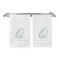 thumbnail image 2 of Monogrammed Washcloth Towel, Personalized Gift, 13x13 Inches - Set of 2 - Silver Script Embroidered Towel - Extra Absorbent 100% Turkish Cotton - Soft Terry Finish - Initial Q White, 2 of 3
