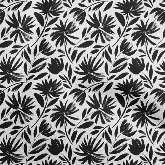 oneOone Polyester Spandex White Fabric Abstract Floral Sewing Craft Projects Fabric Prints By Yard 56 Inch Wide