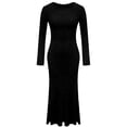 thumbnail image 2 of Dresses for Women Loose Fit Womens Nightgown Cozy Long Sleeve Dress Gifts for Her Nightshirts Women's Nightgowns & Sleepshirts Black, 2 of 4