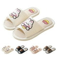 thumbnail image 2 of XIMIN Women's Premium All Seasons Linen Cute Animals Cartoon Bunny Soft Cushion Sole House Slippers Indoor Comfort Home Travel Slip On Y2k Shoes, 2 of 4