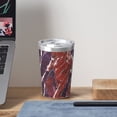 thumbnail image 6 of 12oz Conical Thermal Insulation Cup 4.9×3.2in With Straw No Odor Insulation Effect Is Good For Party Camping Picnic Travel Mediumvioletred Marble_2, 6 of 7