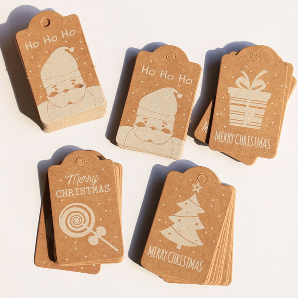 Details about   DIY Christmas Gift Tags Stamp Label Party Paper For Writing With Twine String,. 