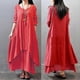 thumbnail image 4 of Plus Size Oversized Women Solid Color Long Sleeve Baggy Loose Layered Maxi Dress, 4 of 5