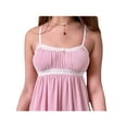 thumbnail image 3 of Franhais Women Summer Dress, Dot Lace Spaghetti Strap Low-Cut Sleeveless Ruffle One-Piece, 3 of 6