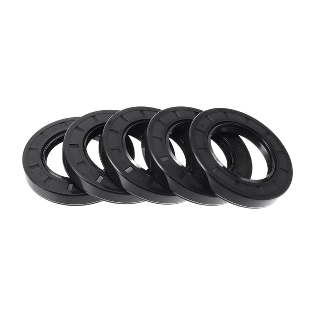 Sello de aceite universal Unique Bargains TC de doble labio con resorte de acero, anillo de sello para eje rotativo 50x82x12mm, caucho nitrilo de alta presión negro, 5 piezas