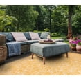 thumbnail image 4 of SAFAVIEH Courtyard Darin Botanical Indoor/Outdoor Area Rug, Gold/Ivory, 6'7" x 6'7" Square, 4 of 14