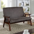 thumbnail image 4 of Furniture of America Kikee Wood Upholstered Loveseat Bench, Dark Gray, 4 of 6