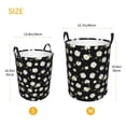 thumbnail image 5 of Balery Daisies Flowers Round Laundry Basket with Handles Waterproof Freestanding Laundry Hamper for Clothes Toys in the Dorm and Family-Medium, 5 of 8