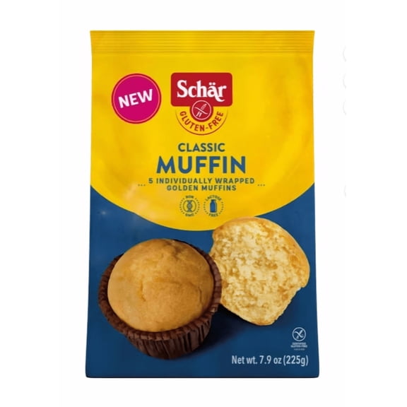 Schär Gluten-Free Classic Muffin, 7.9oz (Pack of 1) – Soft, Moist, Non-GMO, Perfect for Breakfast or Snack, Individually Wrapped for Freshness