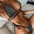 thumbnail image 3 of Women Swimwear 2Pcs/Set Swim Pool Matching Triangle Bottoms Attractive Two-pieces Bikini Set, 3 of 5