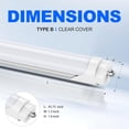thumbnail image 3 of CNSUNWAY 8FT T8 LED Tube Lights, 50W 6000K Cool 5400LM, Single Pin FA8 LED Bulbs Ballast Bypass, Frosted Cover, 4-Pack, 3 of 7