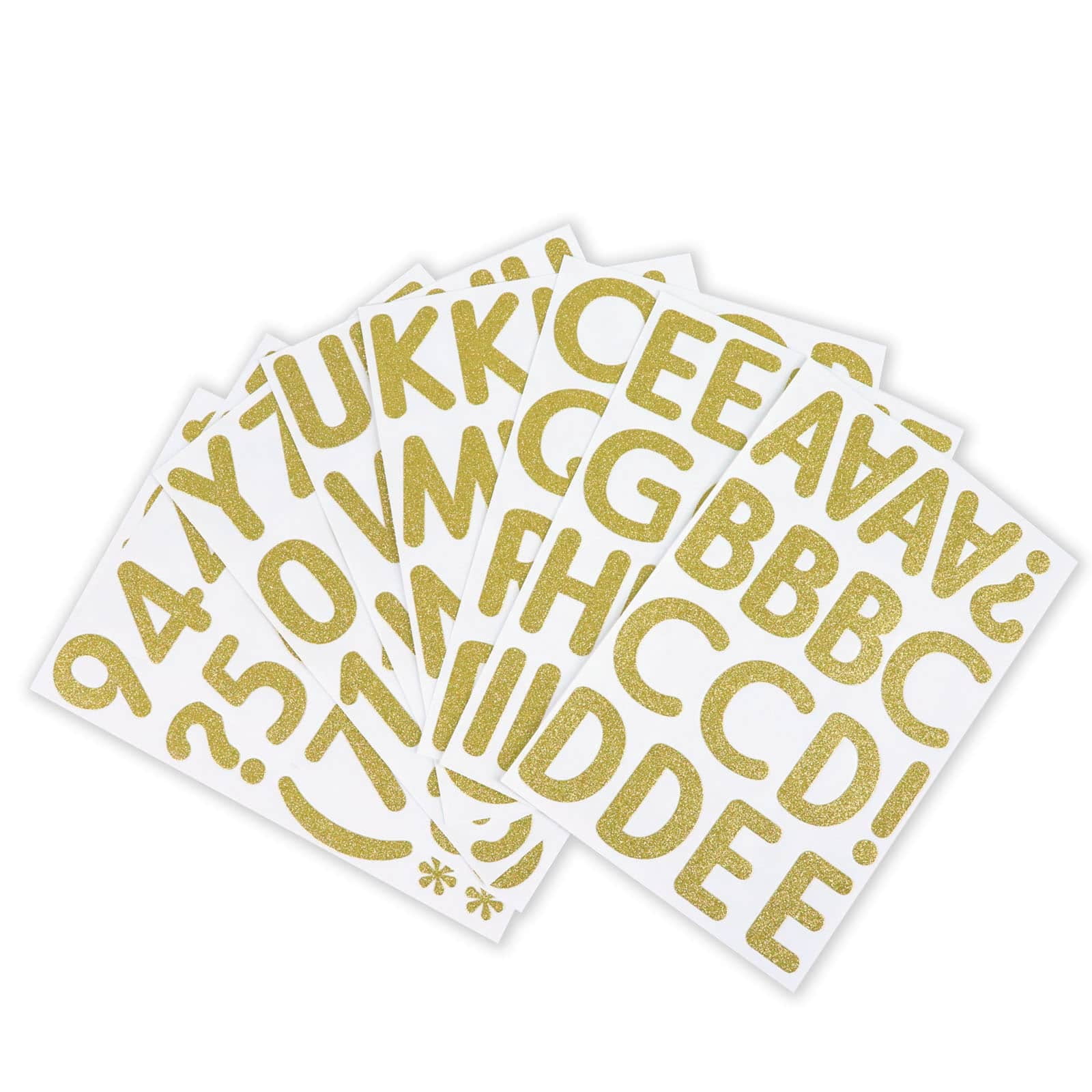 Recollections Gold Glitter Rounded Font Alphabet Stickers, 12 Pack
