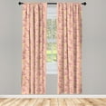 thumbnail image 3 of Ambesonne Animal Curtains, Bunnnies and Flowers, Pair of 28"x95", Dark Coral Pale Pink, 3 of 5