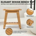 thumbnail image 5 of Naipo Shower Stool With Storage Shelf, Handle, Adjustable Feet, Non-Slip HDPS Shower Bench for Seniors Adults, Waterproof Shower Chair for Inside Shower to Sit on, Indoor Outdoor, Spa, Bath, Teak, 5 of 10