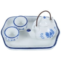 IDEANATEGRATE Miniature Tea Cup Set 6.0X4.0X0.6In Porcelain White 1Set Perfect For Dollhouse Decor Supplies And present