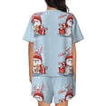thumbnail image 6 of Fuzoiu merry Christmas rabbit Print Women's Short-Sleeved Pajama Set,Lounge Sleepwear Set,Womens Pajama Sets 2 Piece,Button-Up Top and Shorts with Pockets-Large, 6 of 7