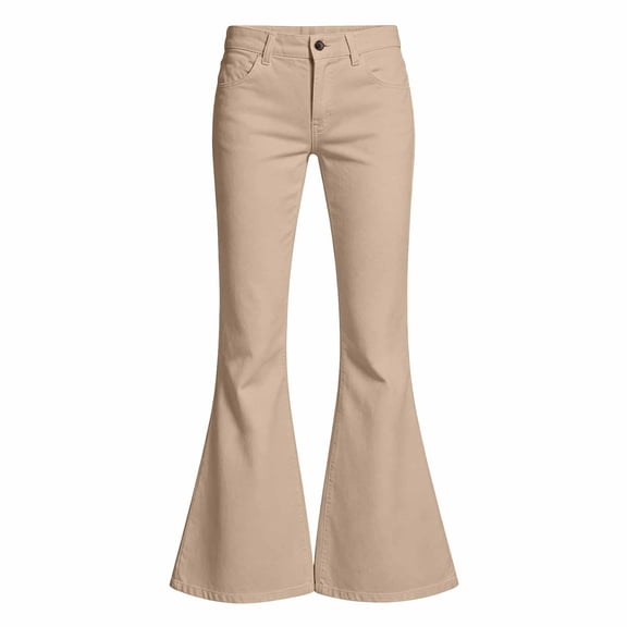Landzoo Little Girls School Uniform Pants Flared Leg With High Waisted Fall Casual Kid Girls Baggy Trousers