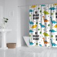 thumbnail image 2 of White Cartoon Dinosaurs Motivational Pattern Shower Curtain 72"x84" ,Bathroom Decorative Shower Curtains Set with 12 Hooks,Modern Waterproof Washable Shower Curtain, 2 of 6