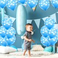 thumbnail image 2 of Globos de látex de nube azul, azul medio con nubes, globos mate para niños y niñas, fiesta de cumpleaños, decoración de Baby Shower, 100 piezas, 12 pulgadas Namotu WMZY-506, 2 of 7
