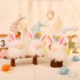 thumbnail image 5 of 1 Pack Lighted Bunny Easter Gnomes Plush Decorations, Handmade Mini Scandinavian Swedish Tomte,Spring Sequin Light Up Elf Holiday, Battery Operated Easter Day Gift Tabletop Ornament, 5 of 7