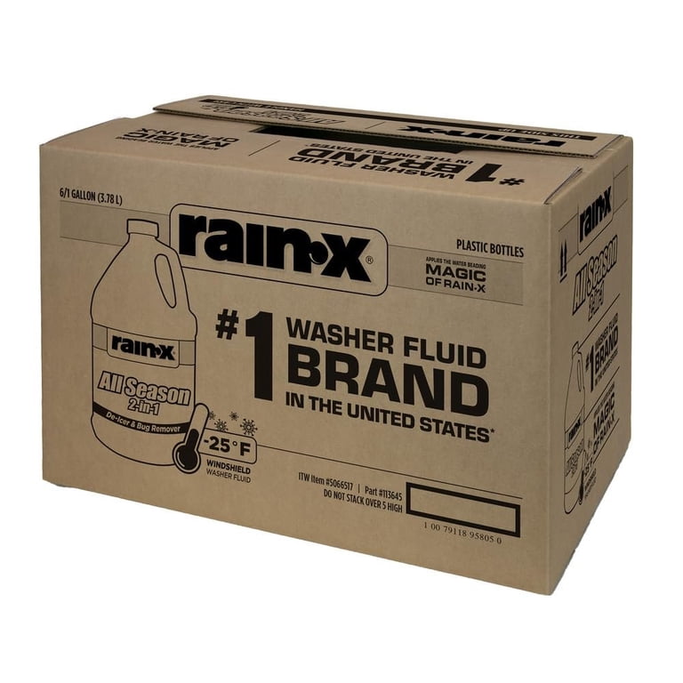 Rain Rain-X, Windshield Washer Fluid, 2-In-1 All Season -25F, 6 Pack