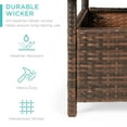 thumbnail image 2 of Best Choice Products Wicker Rattan Patio Side Table Outdoor Furniture for Garden, Pool, Deck w/ Umbrella Hole - Brown, 2 of 7