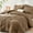 Brown, variant on Ivory Oversized Queen Comforter Set Seersucker 7 Pieces, All Season Luxury Bed in a Bag for Bedroom, Bedding Set with Comforter, Sheets, Pillowcases