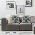 thumbnail image 3 of Vintage Ocean Navigation Series Green Anchor Map Compass Throw Pillow Case Cushion Cover  Linen Home Bedding Decorative PillowcaseSet of 2, 3 of 6
