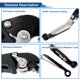thumbnail image 4 of Palancas de freno y embrague cortas/largas Unique Bargains para Suzuki GSXR1000 09-19, ajustables en 6 posiciones, palanca de freno de manillar negra con mango tono plateado, 1 par, 4 of 7