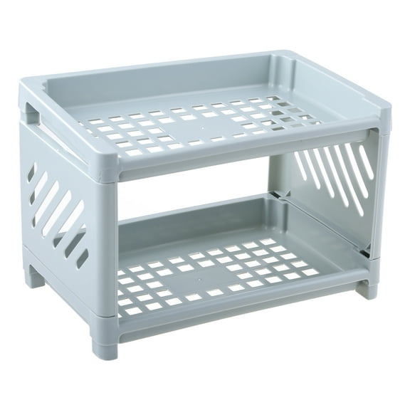 SIEYIO Double Layer Hollow Shelf Plastic Cosmetics Desktop Finishing Bathroom Accessories Organizer Storage Rack 2 Tier Shelf