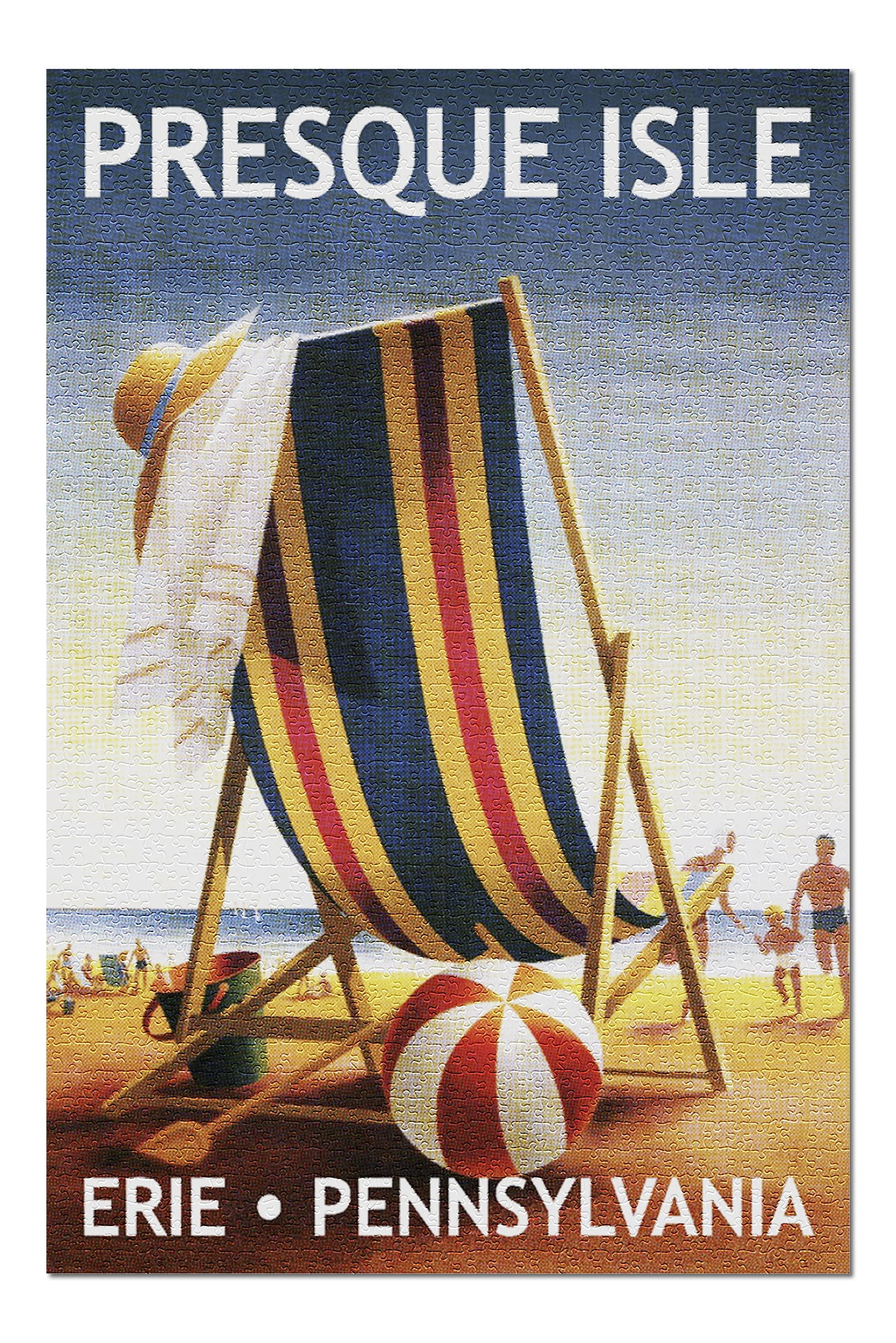 Presque Isle Lake Erie Pennsylvania Vintage Travel Advertisement Art Poster 