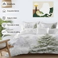 thumbnail image 3 of Winter Pine Tree Comforter Set Full Size, Snowflakes Christmas Tree Plant Soft Bedding Set for Man Woman, 4 Pieces Duvet Cover Set with Fitted Sheet, 2 Pillowcases, 3 of 9