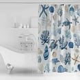 thumbnail image 2 of Oceans Sealife Shower Curtain, 36" x 72", Sea Turtles Corals Stars Shells Texture Waterproof Bathroom Curtain Washable Shower Curtain Set with 12 Hooks, 2 of 6