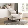 thumbnail image 2 of Pemberly Row Contemporary Corduroy Accent Chair in Taupe Finish, 2 of 10
