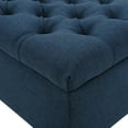 thumbnail image 3 of GDF Studio Charleston Contemporary Button Tufted Storage Ottoman Bench, Dark Blue Fabric, 3 of 6
