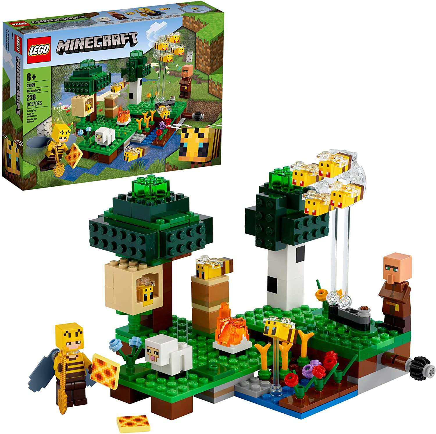 LEGO Minecraft The Bee Farm 21165 Minecraft Building Action Toy with a Beekeeper Plus Cool Bee and Sheep Figures 238 Pieces New 2021 