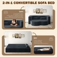 thumbnail image 4 of Corduroy Floor Sofa, Twin Size Sleeper Sofa Bed with 2 Pillows, Convertible Folding Mattress for Living Room, Guest Bed, No Assembly Required, Dark Gray, 4 of 8