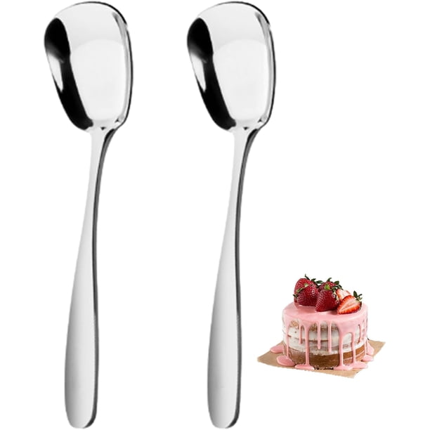Cucharas de acero inoxidable con cabeza cuadrada Arithmeticn, Cucharas de acero inoxidable con cabeza cuadrada, Cucharas medidoras de acero inoxidable, Cucharas de postre