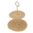 thumbnail image 4 of Rattan Serving Standing Trays, Woven Fruit Tray Multipurpose 2 Tier  For Party For Wedding, 4 of 8