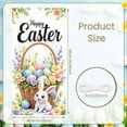 thumbnail image 2 of Colorful Easter Eggs Happy Easter Banner Cute Bunny Easter Display Floral Design Spring Theme Easter Backdrop for Easter Party Spring Celebration Family Gathering, 2 of 9