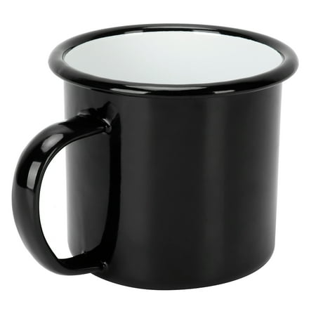 

Enamel Cup Enamel Mug White For Coffee Wine Water Supplies White Black