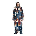 thumbnail image 2 of Catalonia Wearable Fleece Blanket with Sleeves and Foot Pockets for Adult Women and Men, Micro Plush Comfy Wrap Sleeved Throw Blanket Robe, Large, Southwest Blue, 2 of 7