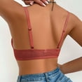 thumbnail image 4 of AHTJRT Front Closure Bras for Women Plus Size Convenient Seamless Deep V Neck Wireless Lingerie Bras Embroidered Demi Bralettes Red 90C, 4 of 9