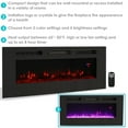 thumbnail image 3 of Sunnydaze Sophisticated Hearth 50" x 18.75" Wall-Mount/Recessed Electric Indoor Fireplace, Black, 3 of 10