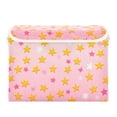 thumbnail image 7 of Yayeee Collapsible Cube Storage Bin with Lid Fabric Closet Decorative Basket with Handles, Gradient Pink Stars, 7 of 7
