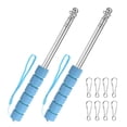 thumbnail image 1 of Uxcell 2-Pack Telescopic Handheld Flagpole, 3.9ft/1.2m Stainless Steel Handheld Portables Extendable Flagpole [Blue], 1 of 7