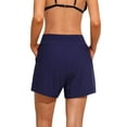 thumbnail image 6 of Charmo Womens V Slit Swim Shorts with Pockets High Waisted Bermuda Shorts, 6 of 8